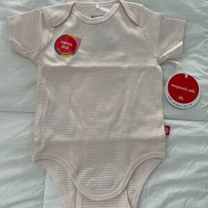 Magnetic Me Soft Pink Striped Bodysuit